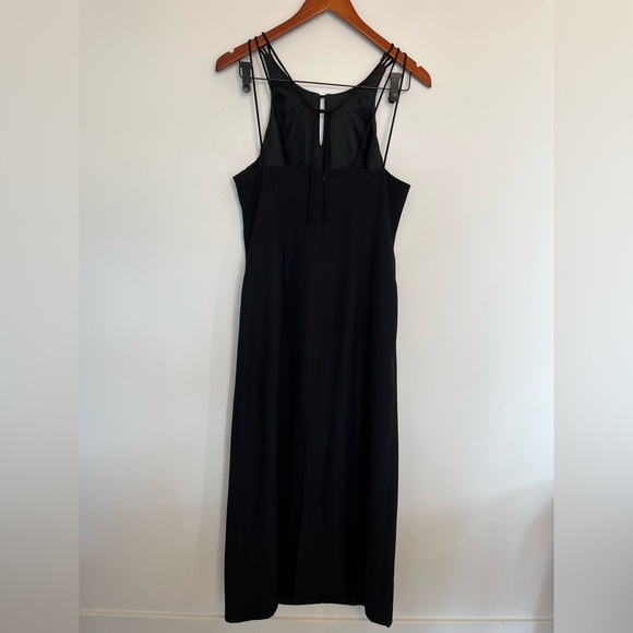 Vintage Selina Canada Black Midi Dress Sleek Sleeveless Minimalist Style SZ 12 - Picture 2 of 7